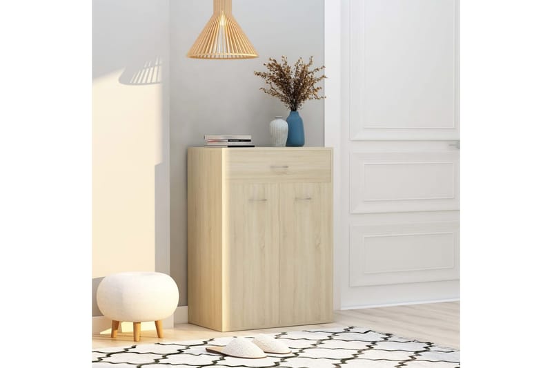 Kenkäkaappi Sonoma-tammi 60x35x84 cm lastulevy - Ruskea - Säilytys - Kenkäsäilytys