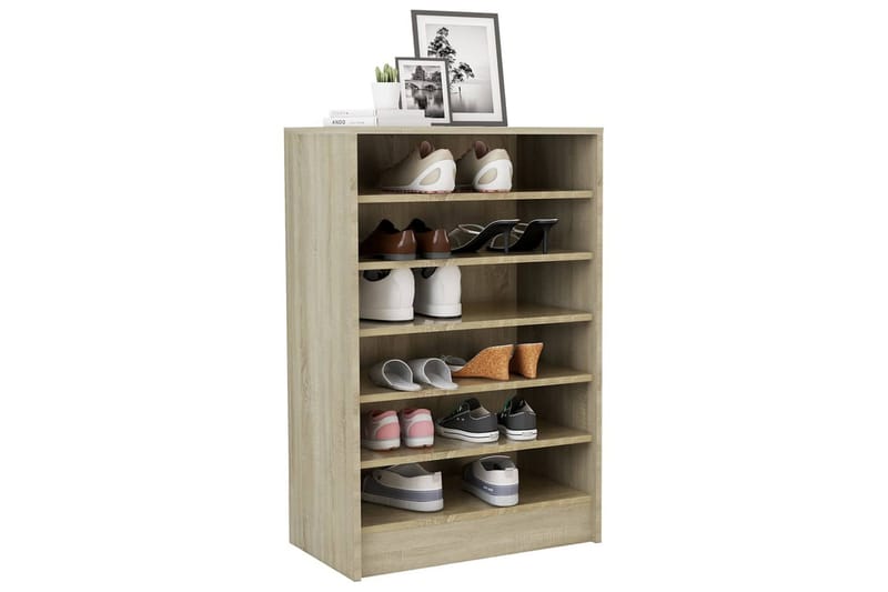Kenkäkaappi Sonoma-tammi 60x35x92 cm lastulevy - Ruskea - Säilytys - Kenkäsäilytys