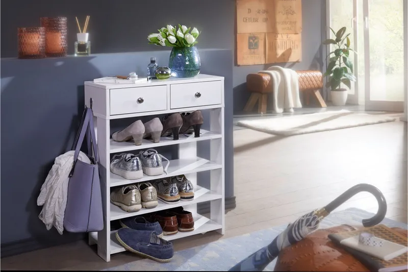 Kenkäkaappi Stinedurf 60x24 cm - Valkoinen - Säilytys - Kenkäsäilytys