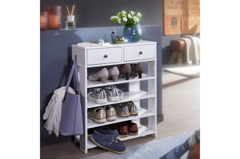 Kenkäkaappi Stinedurf 60x24 cm - Valkoinen - Säilytys - Kenkäsäilytys