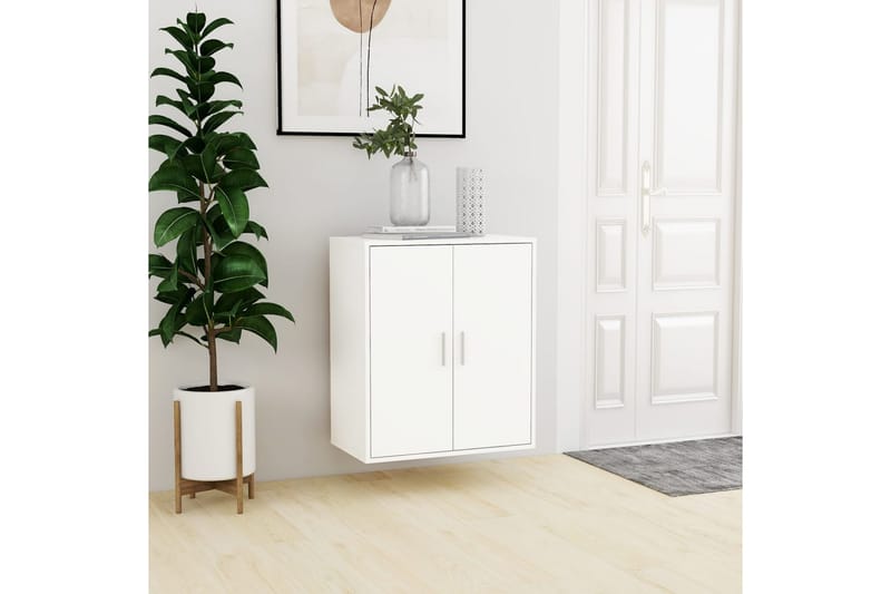Kenkäkaappi valkoinen 60x35x70 cm lastulevy - Valkoinen - Säilytys - Kenkäsäilytys