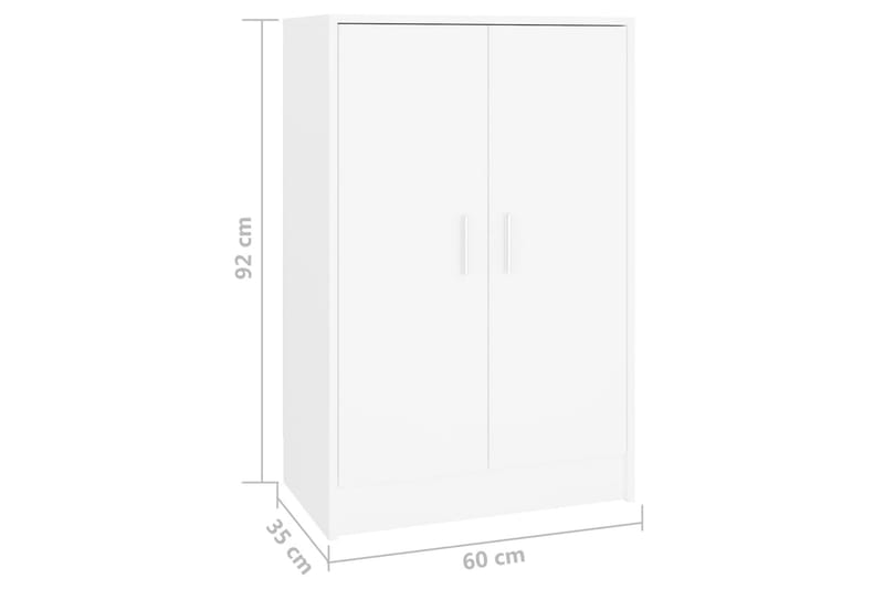 Kenkäkaappi valkoinen 60x35x92 cm lastulevy - Valkoinen - Säilytys - Kenkäsäilytys