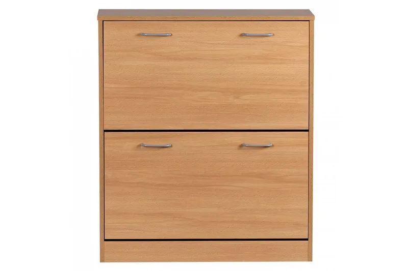 Kenkäkaappi Wohnling KIEL 2 kallistuslokerolla, päällystetty lastulevy Pyökki - Pyökki - Säilytys - Kenkäsäilytys