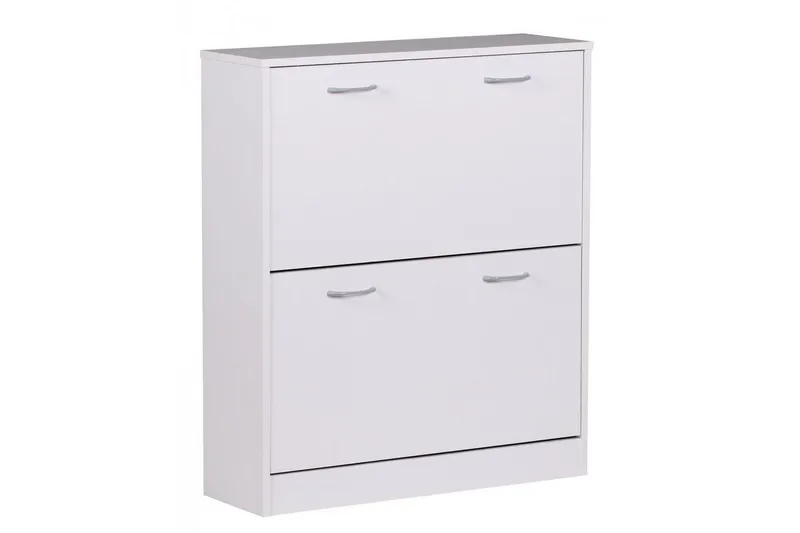 Kenkäkaappi Wohnling KIEL 2 kallistuslokerolla, päällystetty lastulevy Valkoinen, Valkoinen