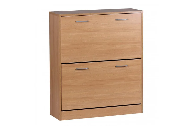 Kenkäkaappi Wohnling KIEL 2 kallistuslokerolla, päällystetty lastulevy Pyökki - Pyökki - Säilytys - Kenkäsäilytys