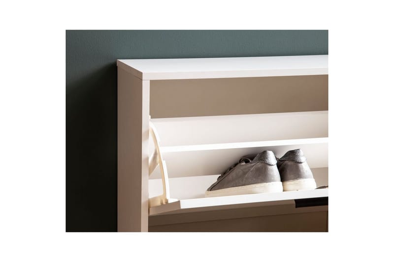 Kenkäkaappi Wohnling kolmella käännettävällä lokerolla ja yhdellä melamiinipinnoitetulla Mdf-ovella, moderni - Säilytys - Kenkäsäilytys