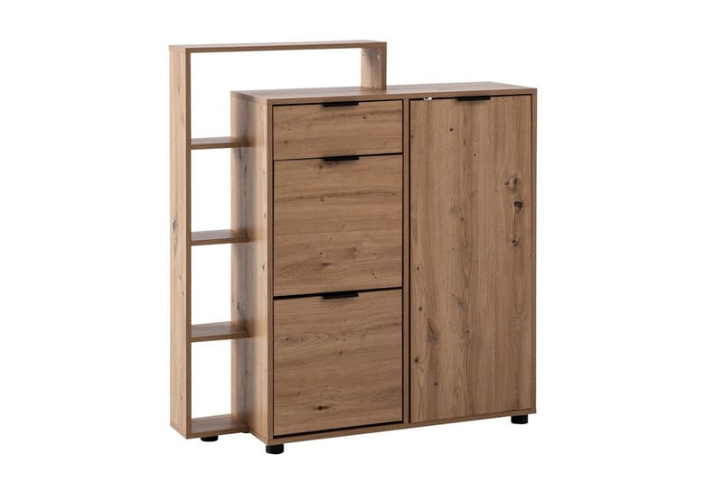 Kenkäkaappi Wohnling Massa 2 ulos käännettävää lokeroa 12 parille kalvopinnoitettua lastulevyä ja 1 ovi hylly, undefined