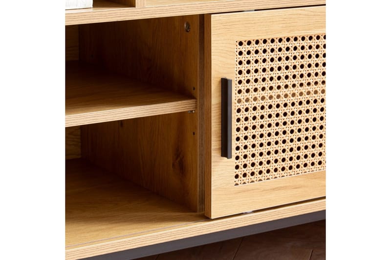 Kenkäkaappi Wohnling Verhoiltu penkki liukuovella Wieniläinen ydinrotta moderni - Huonekalut - Tuoli & nojatuoli - Penkki - Eteispenkki - Kenkäteline penkillä