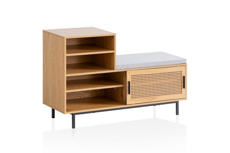 Kenkäkaappi Wohnling Verhoiltu penkki liukuovella Wieniläinen ydinrotta moderni, undefined