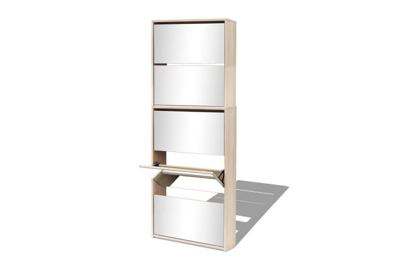 Kenkäkaappi peileillä 5 kerrosta Tammenvärinen 63x17x169,5cm - Ruskea - Säilytys - Kenkäsäilytys