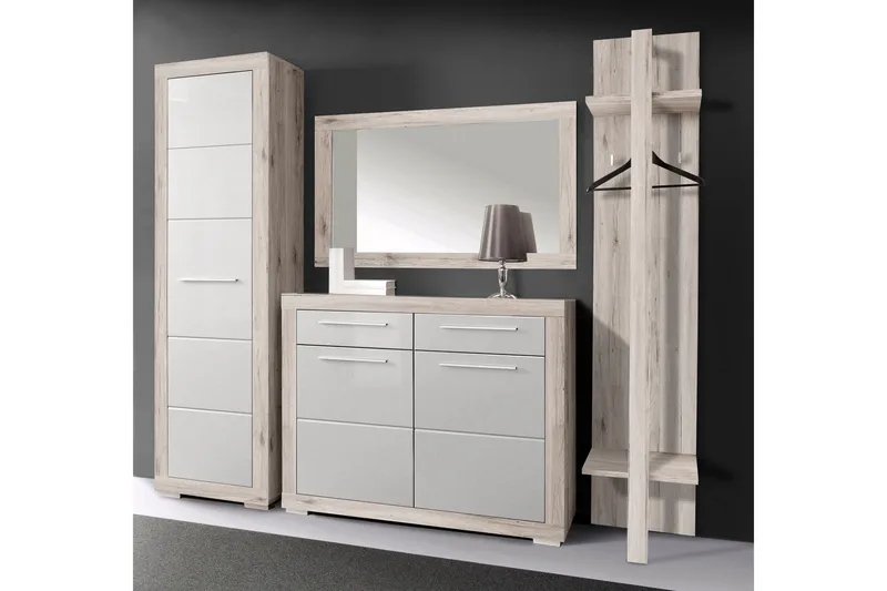 Kenkäkaappi Perrins 119 cm - Ruskea/Valkoinen - Säilytys - Kenkäsäilytys