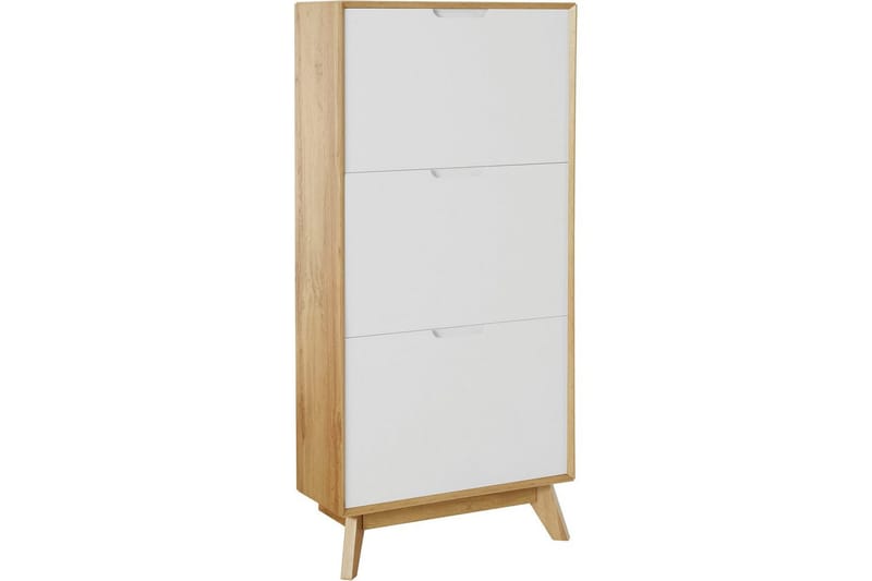 Kenkäsäilytys Ezra 3 Flaps 60x24x125 cm, Wotan tammi/Valkoinen - 60x24x125 cm, Wotan tammi/Valkoinen - Säilytys - Kenkäsäilytys