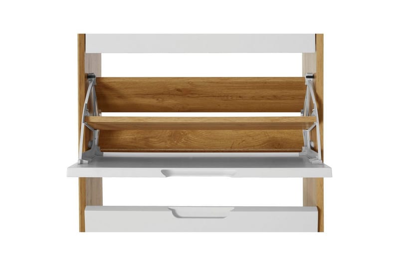 Kenkäsäilytys Ezra 3 Flaps 60x24x125 cm, Wotan tammi/Valkoinen - 60x24x125 cm, Wotan tammi/Valkoinen - Säilytys - Kenkäsäilytys