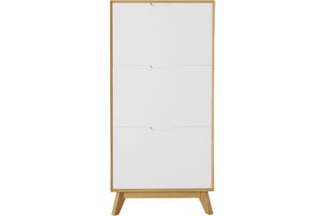 Kenkäsäilytys Ezra 3 Flaps 60x24x125 cm, Wotan tammi/Valkoinen - 60x24x125 cm, Wotan tammi/Valkoinen - Säilytys - Kenkäsäilytys