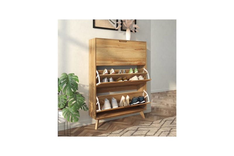 Kenkäsäilytys Ezra 3 Flaps 89x24x125 cm, Wotan tammi - 89x24x125 cm, Wotan tammi - Säilytys - Kenkäsäilytys