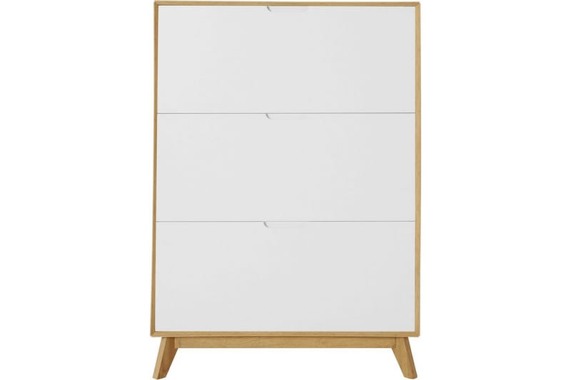 Kenkäsäilytys Ezra 3 Flaps 89x24x125 cm, Wotan tammi/Valkoinen - 89x24x125 cm, Wotan tammi/Valkoinen - Säilytys - Kenkäsäilytys