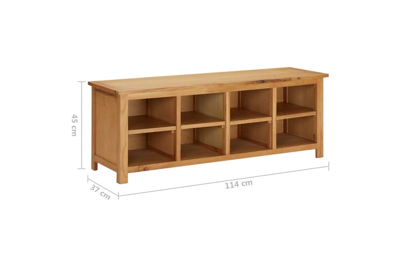 Kenkäteline 114x37x45 cm täysi tammi - Säilytys - Kenkäsäilytys