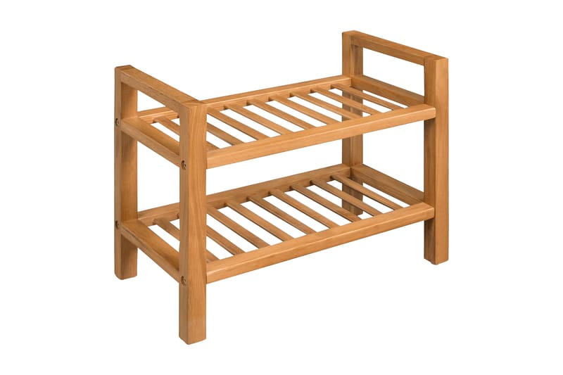Kenkäteline 2:lla hyllyllä 49,5x27x40 cm täystammi - Ruskea - Säilytys - Kenkäsäilytys