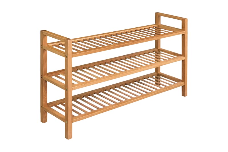 Kenkäteline 3:lla hyllyllä 100x27x59,5 cm täystammi - Ruskea - Säilytys - Kenkäsäilytys