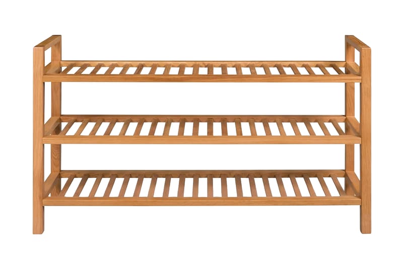 Kenkäteline 3:lla hyllyllä 100x27x59,5 cm täystammi - Ruskea - Säilytys - Kenkäsäilytys