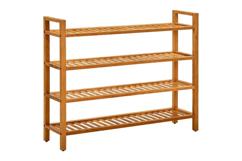 Kenkäteline 4 hyllyä 100x27x80 cm täystammi - Ruskea - Säilytys - Kenkäsäilytys