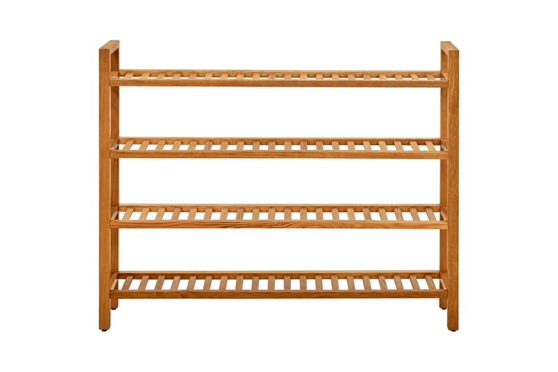 Kenkäteline 4 hyllyä 100x27x80 cm täystammi - Ruskea - Säilytys - Kenkäsäilytys