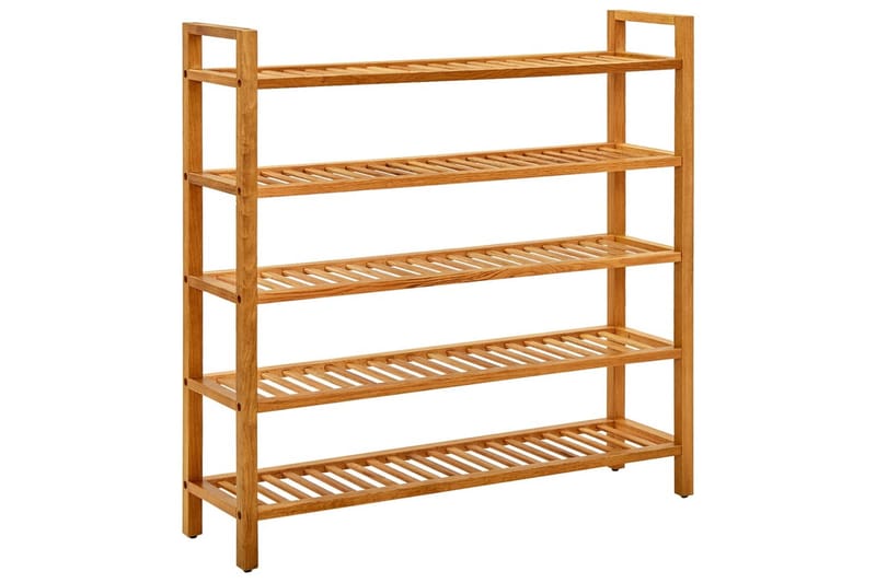 Kenkäteline 5 hyllyä 100x27x100 cm täystammi - Ruskea - Säilytys - Kenkäsäilytys