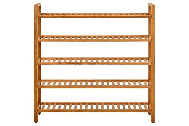 Kenkäteline 5 hyllyä 100x27x100 cm täystammi - Ruskea - Säilytys - Kenkäsäilytys