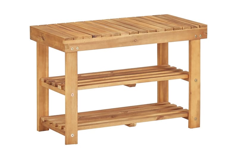 Kenkäteline 70x32x46 cm täysi akaasiapuu - Ruskea - Säilytys - Kenkäsäilytys