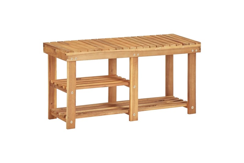 Kenkäteline 90x32x46 cm täysi akaasiapuu - Säilytys - Kenkäsäilytys