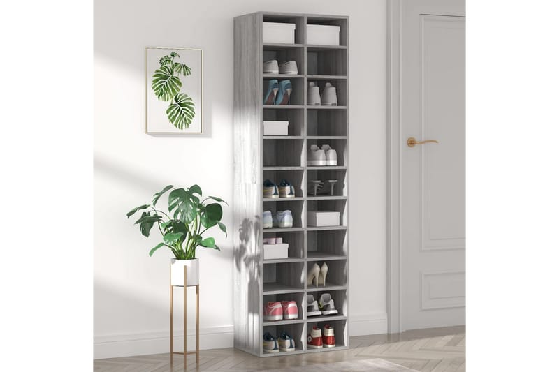 Kenkäteline harmaa Sonoma 54x34x183 cm tekninen puu - Harmaa - Säilytys - Kenkäsäilytys - Kenkäteline & kenkähylly