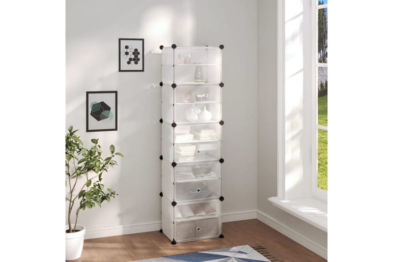Kenkäteline läpinäkyvä 44x31,5x153,5 cm PP - Läpinäkyvä - Säilytys - Kenkäsäilytys - Kenkäteline & kenkähylly