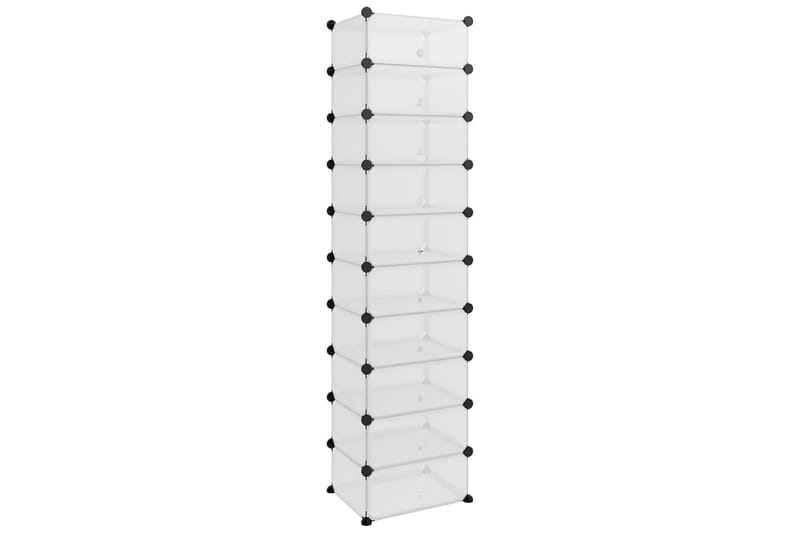 Kenkäteline läpinäkyvä 44x32x174 cm PP - Läpinäkyvä - Säilytys - Kenkäsäilytys - Kenkäteline & kenkähylly