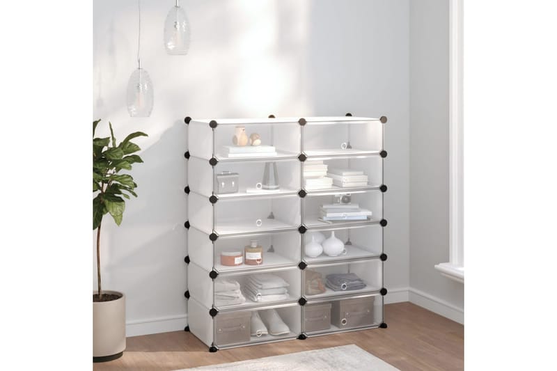 Kenkäteline läpinäkyvä 94,5x36,5x106 cm PP - Läpinäkyvä - Säilytys - Kenkäsäilytys - Kenkäteline & kenkähylly