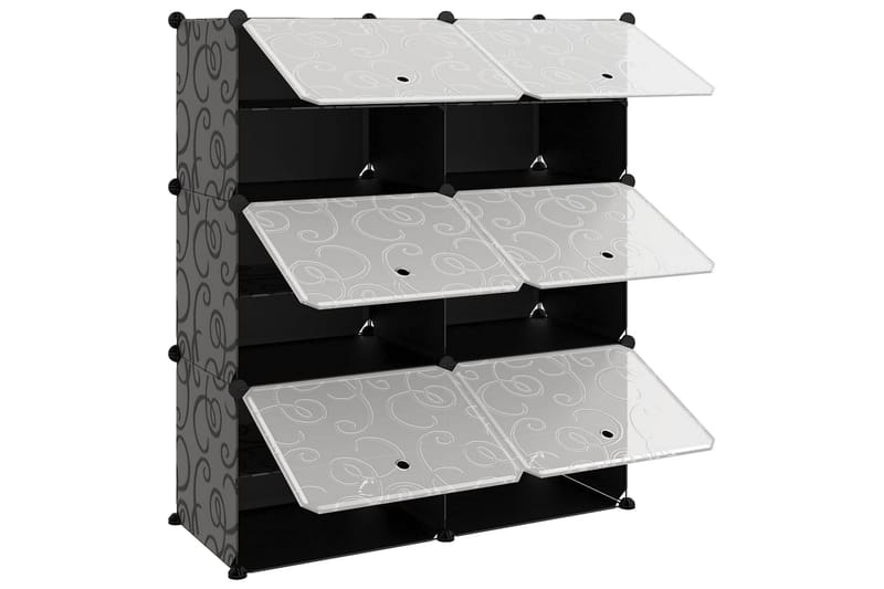Kenkäteline musta 84,5x31x93,5 cm PP - Musta - Säilytys - Kenkäsäilytys - Kenkäteline & kenkähylly