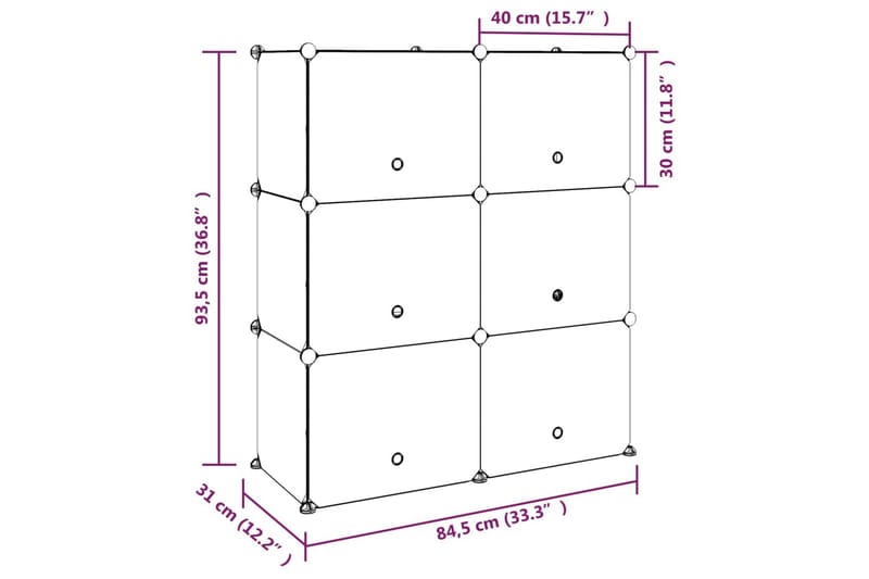Kenkäteline musta 84,5x31x93,5 cm PP - Musta - Säilytys - Kenkäsäilytys - Kenkäteline & kenkähylly