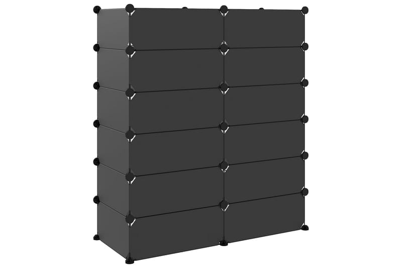 Kenkäteline musta 94,5x36,5x106 cm PP - Musta - Säilytys - Kenkäsäilytys - Kenkäteline & kenkähylly