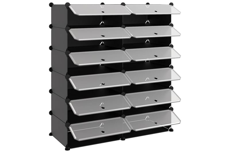 Kenkäteline musta 94,5x36,5x106 cm PP - Musta - Säilytys - Kenkäsäilytys - Kenkäteline & kenkähylly