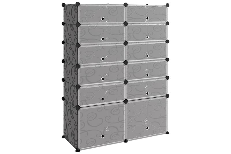 Kenkäteline musta 94x37x125 cm PP - Musta - Säilytys - Kenkäsäilytys - Kenkäteline & kenkähylly