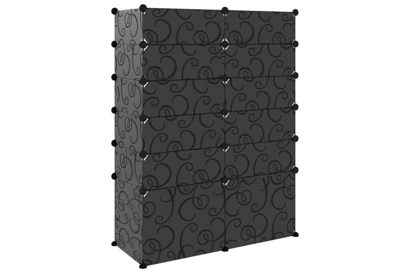 Kenkäteline musta 94x37x125 cm PP - Musta - Säilytys - Kenkäsäilytys - Kenkäteline & kenkähylly