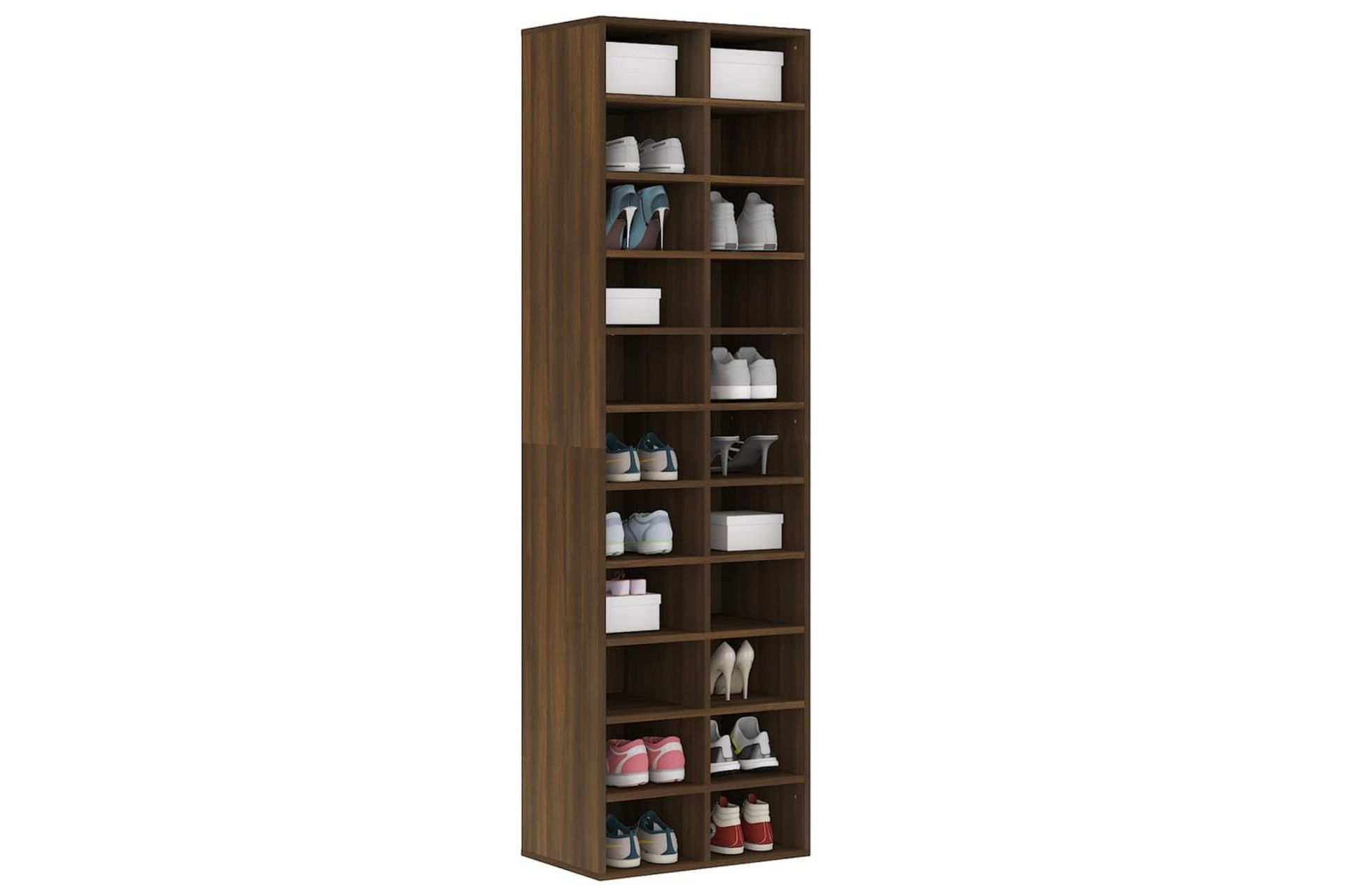 Kenkäteline ruskea tammi 54x34x183 cm tekninen puu - Ruskea - Säilytys - Kenkäsäilytys - Kenkäteline & kenkähylly