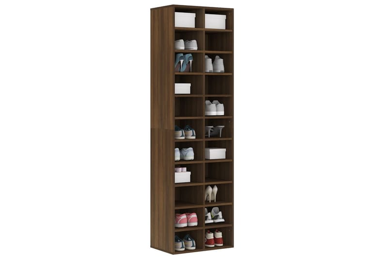 Kenkäteline ruskea tammi 54x34x183 cm tekninen puu - Ruskea - Säilytys - Kenkäsäilytys - Kenkäteline & kenkähylly