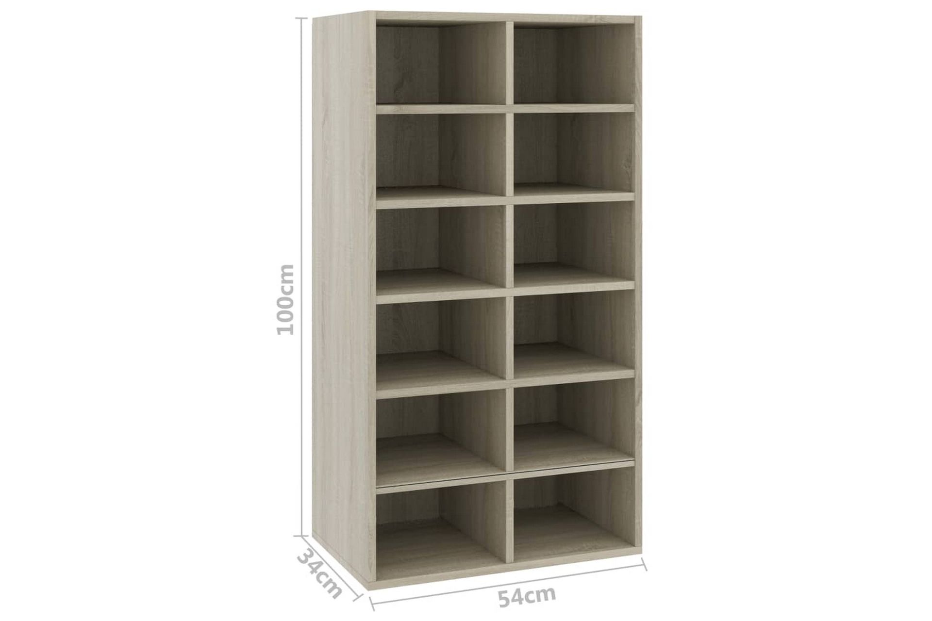 Kenk�äteline Sonoma-tammi 54x34x100 cm lastulevy - Ruskea - Säilytys - Kenkäsäilytys