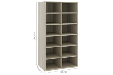 Kenkäteline Sonoma-tammi 54x34x100 cm lastulevy - Ruskea - Säilytys - Kenkäsäilytys