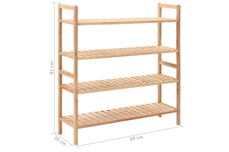 Kenkäteline pähkinäpuu 69x26x81 cm - Beige - Säilytys - Kenkäsäilytys