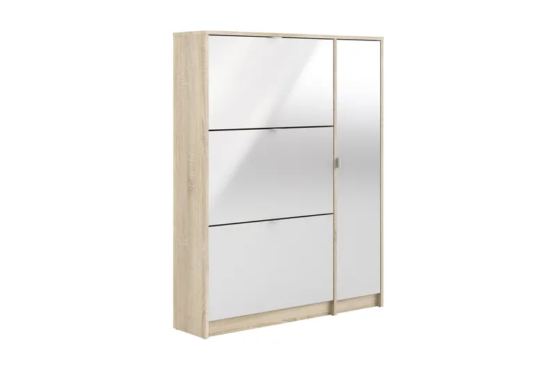 Kenkakaappi Malwine 3 lokeroa, Puu/luonnonväri/valkoinen