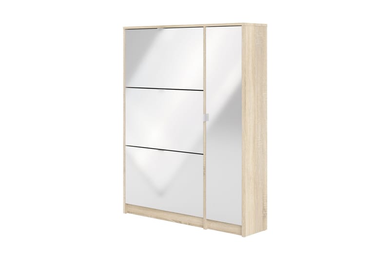 Kenkakaappi Malwine 3 lokeroa - Puu/luonnonväri/valkoinen - Säilytys - Kenkäsäilytys