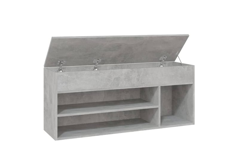 Kenkien säilytyspenkki betoninharmaa 105x30x45 cm lastulevy - Harmaa - Säilytys - Kenkäsäilytys