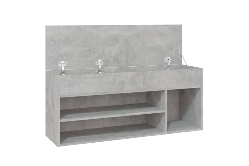 Kenkien säilytyspenkki betoninharmaa 105x30x45 cm lastulevy - Harmaa - Säilytys - Kenkäsäilytys