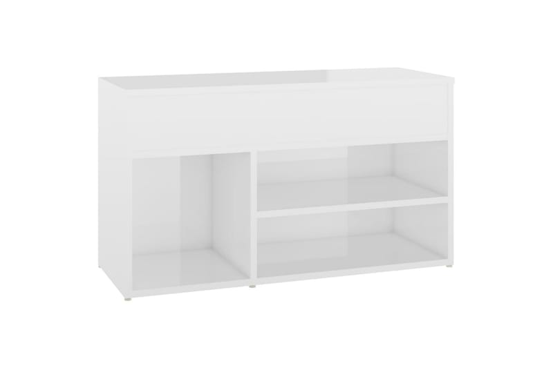 Kenkien säilytyspenkki korkeakiilto valk. 80x30x45 cm levy - Valkoinen - Säilytys - Kenkäsäilytys